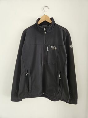 Mountain Hardwear Softshell Jacket Mens Large Black Performance Outdoor Full Zip